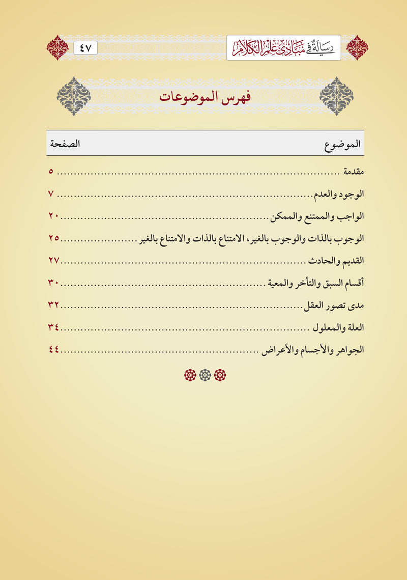 مبادئ علم الكلام